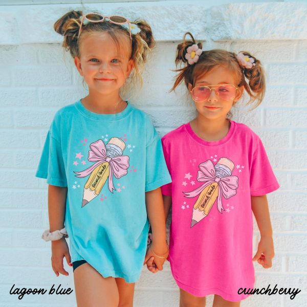 *YOUTH Personalized GRADE Pencil Coquette Tee *8 Colors (S-3X) Fashion - Image 2