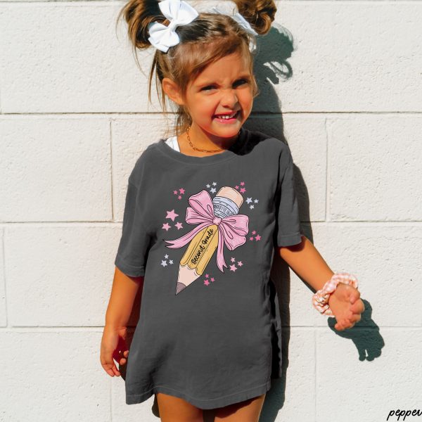 *YOUTH Personalized GRADE Pencil Coquette Tee *8 Colors (S-3X) Fashion