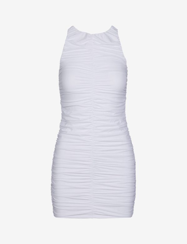 Classic Ruched Mini Dress Hot on Sale - Image 4
