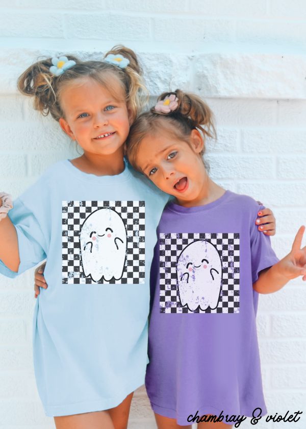 PRE-ORDER: YOUTH Checkered Ghost Tee *10 Colors (S-3X) Sale - Image 3