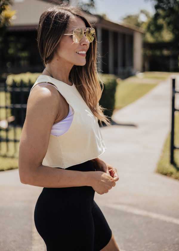 Crop Cotton Tank *YELLOW Online - Image 3