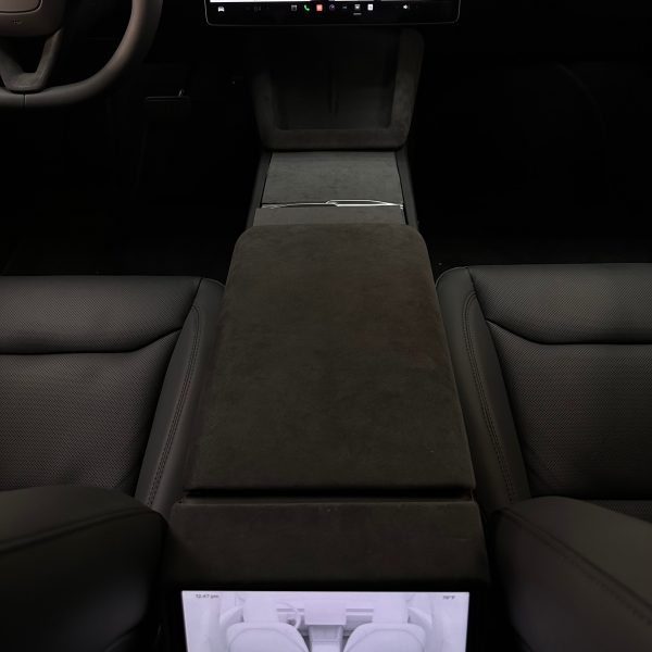 2024+ | Model 3 Highland Refreshed Alcantara Center Console Decal Overlay (3 Pieces) - Imported From Italy Supply - Image 4