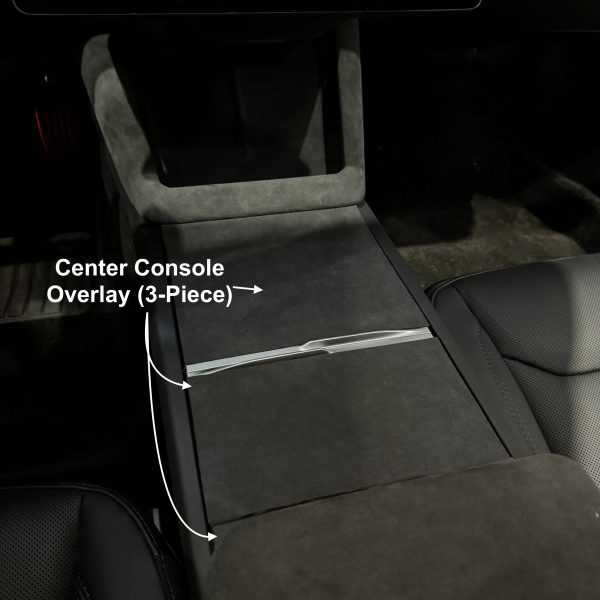 2024+ | Model 3 Highland Refreshed Alcantara Center Console Decal Overlay (3 Pieces) - Imported From Italy Supply