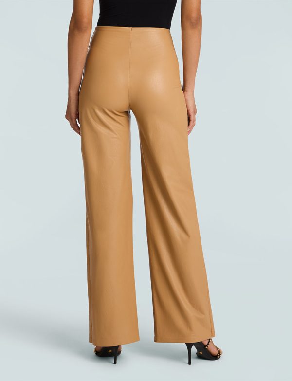 Faux Leather Wide Leg Pant Online Hot Sale - Image 3