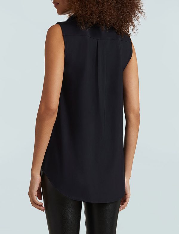 Classic Sleeveless Oversized Button Down Shirt Sale - Image 3