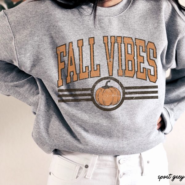 *Fall Vibes Pumpkin University Sweatshirt *5 Colors (S-3X) Online Sale - Image 5