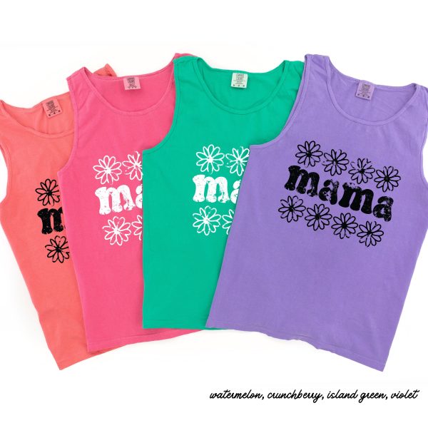 PRE-ORDER: Mama Daisy Floral Tank *7 Colors (S-3X) Supply - Image 4