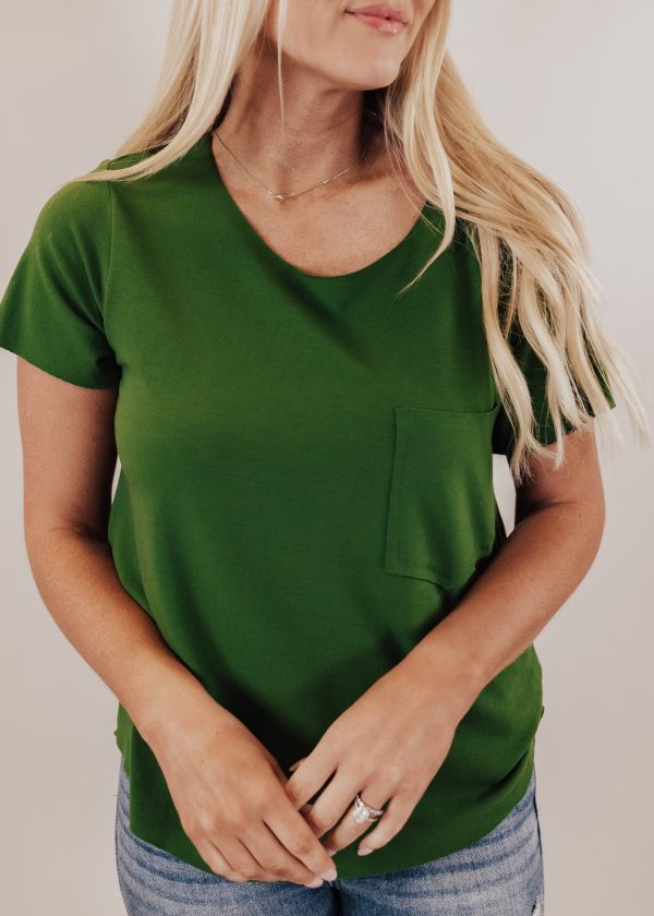 Buttery Soft Basic Top *FOREST GREEN Online - Image 3