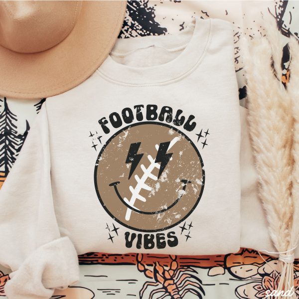 *Football Vibes Happy Sweatshirt *5 Colors (S-3X) For Cheap - Image 2