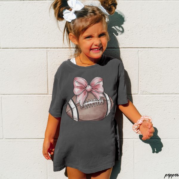 *YOUTH Football Pink Coquette Tee *10 Colors (S-3X) Sale