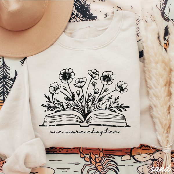 One More Chapter Floral Book Sweatshirt *7 Colors (S-3X) Online now