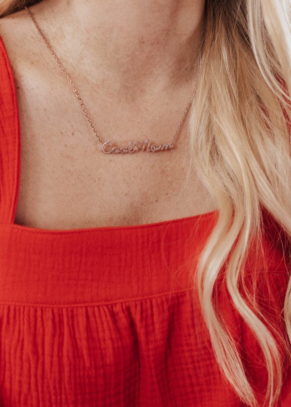 Rose Gold Cool Mom Necklace Online Sale - Image 3