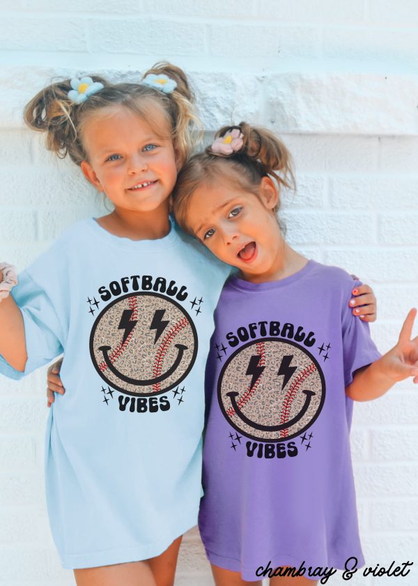 *YOUTH Softball Vibes Tee *8 Colors (S-3X) For Discount