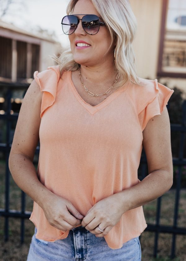 Veronica Flutter Sleeve Top *MANGO Discount