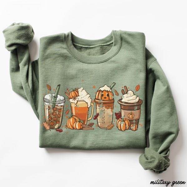 *Fall Coffee Drinks Sweatshirt *4 Colors (S-3X) Online