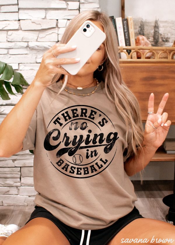 No Crying in Baseball Gildan Tee *4 Colors (S-3X) For Discount - Image 4