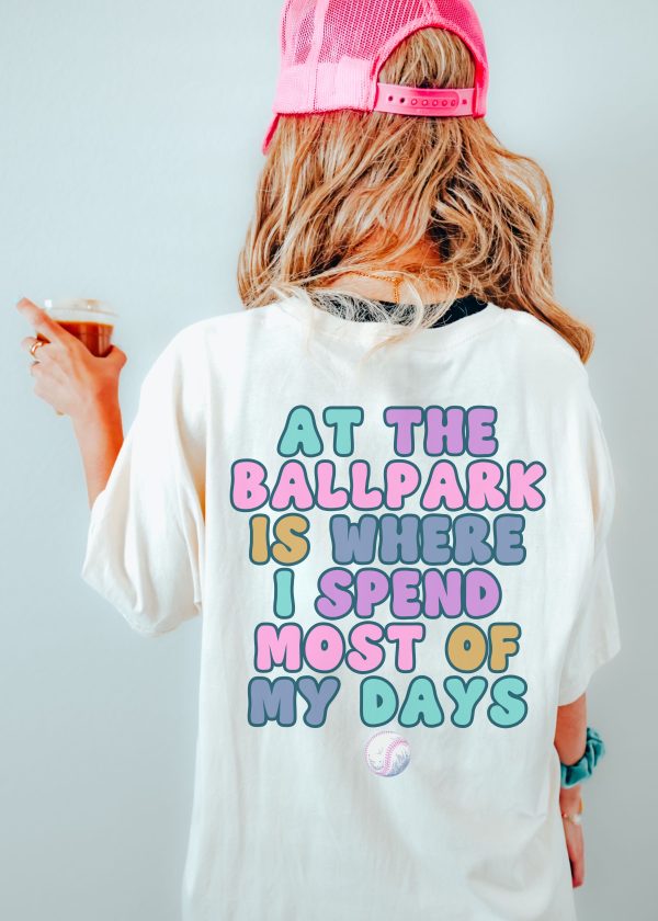 *At the Ballpark Back Print Tee *9 Colors (S-4X) Hot on Sale - Image 3