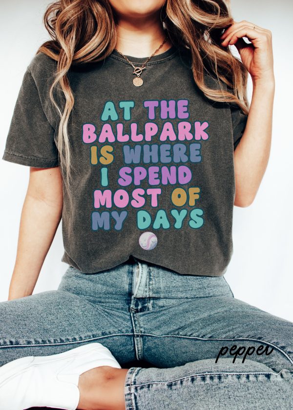 *At the Ballpark Tee *11 Colors (S-4X) For Sale - Image 2
