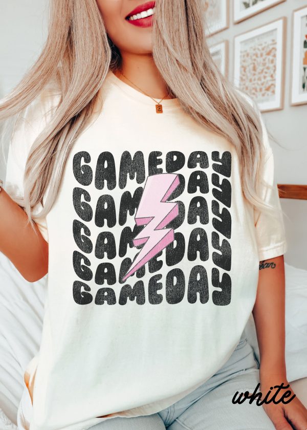 *Game Day Lightning Bolt Tee *9 Colors (S-4X) Supply - Image 5