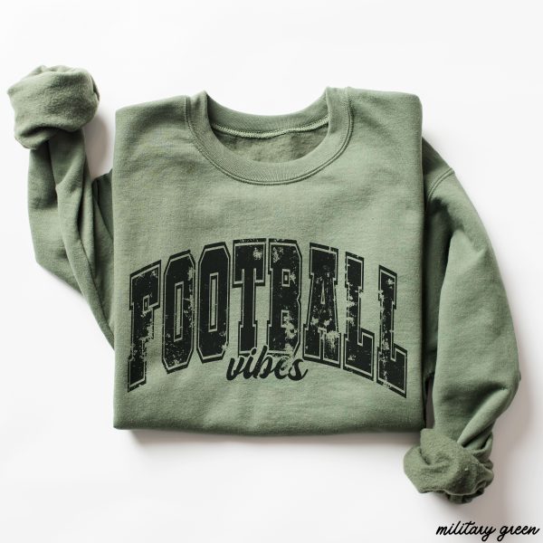 PRE-ORDER: Football Vibes Sweatshirt *7 Colors (S-3X) Cheap - Image 3