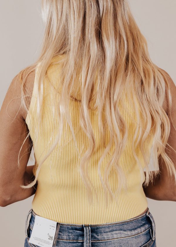 Button Down Crop Tank *YELLOW Online - Image 2