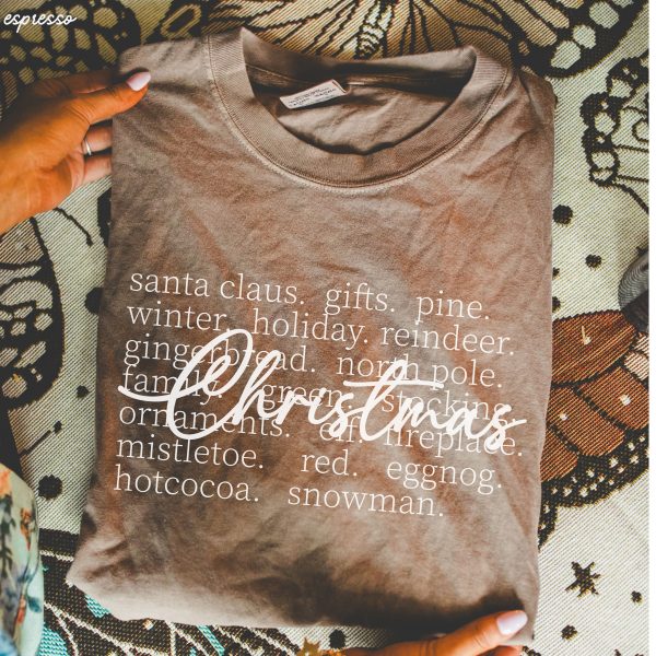 Pre-Order: Christmas Words Tee *7 Colors (S-3X) Online - Image 5