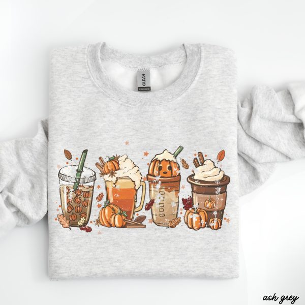 *Fall Coffee Drinks Sweatshirt *4 Colors (S-3X) Online - Image 4