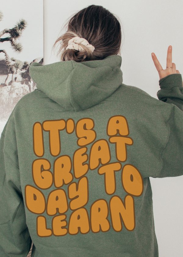 *Personalized Good Day to Learn Hoodie *5 Colors (S-5X) Online now - Image 2