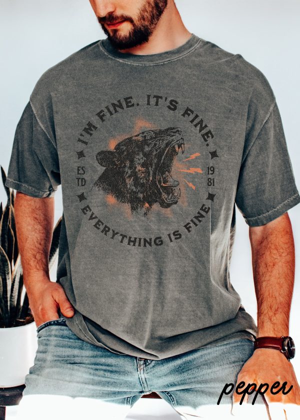 *Men s Comfort Colors Everything is Fine Cheetah Tee *5 Colors (S-4X) For Discount