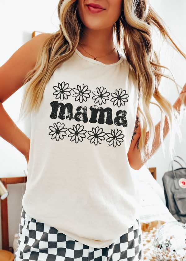 PRE-ORDER: Mama Daisy Floral Tank *7 Colors (S-3X) Supply - Image 2
