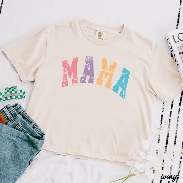 *COLORFUL Mama University CROP Tee *3 Colors (S-2X) Discount - Image 2