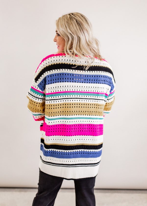 Stripe Pointelle Cardigan (S-XL) *MULTI Online - Image 5