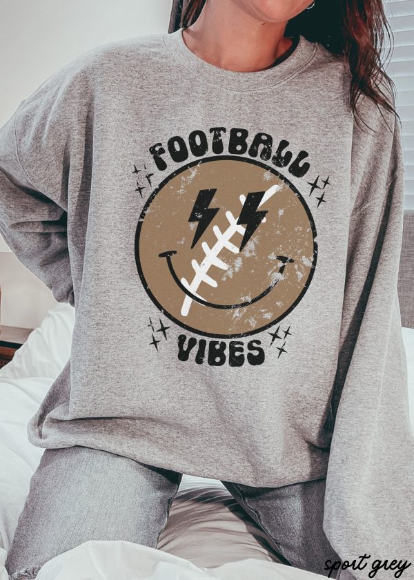 *Football Vibes Happy Sweatshirt *5 Colors (S-3X) For Cheap - Image 5