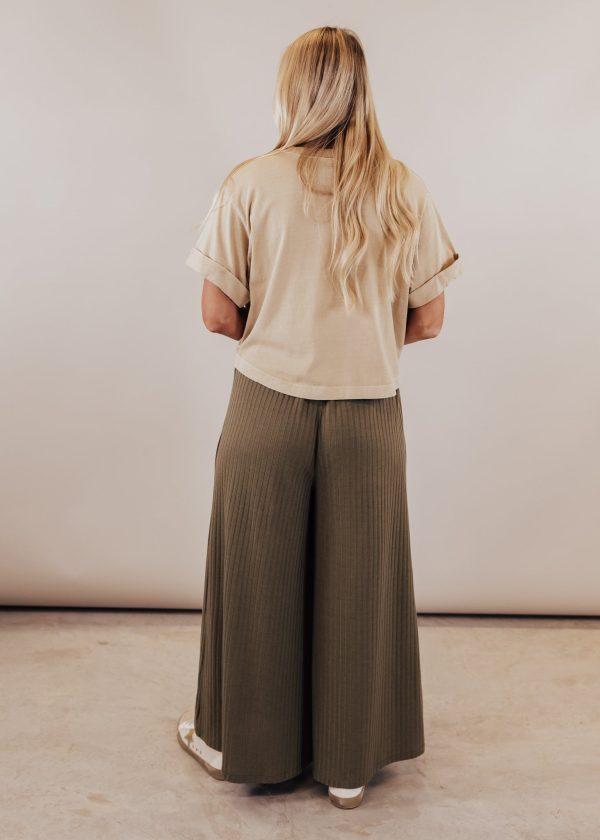 Tanner Wide Leg Pants *OLIVE Hot on Sale - Image 5