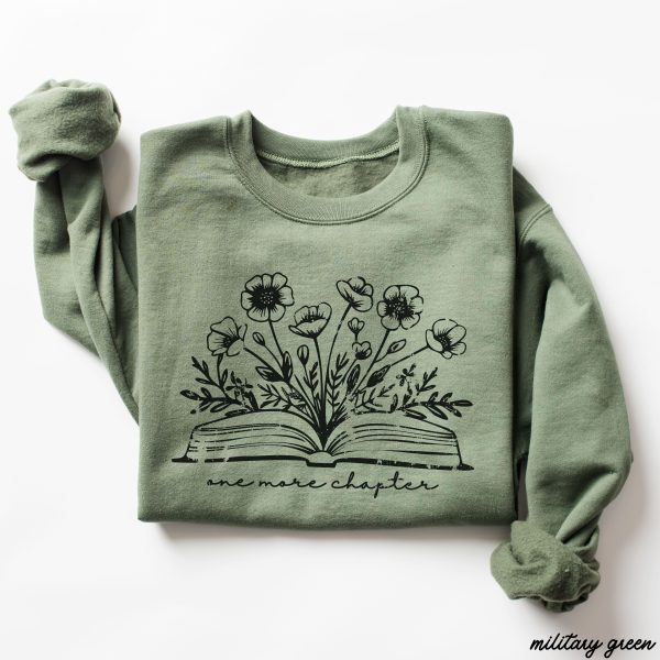 One More Chapter Floral Book Sweatshirt *7 Colors (S-3X) Online now - Image 4