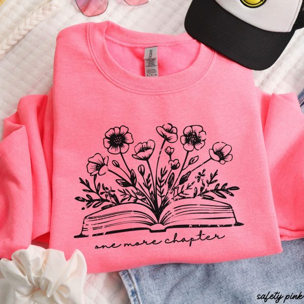 One More Chapter Floral Book Sweatshirt *7 Colors (S-3X) Online now - Image 3