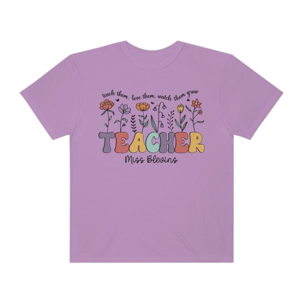 *Personalized MISS BLEVINS Floral Teacher Tee *9 Colors (S-4X) on Sale
