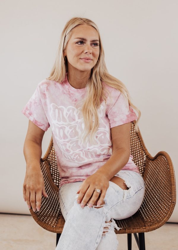 Curvy MAMA Tee *Pink Tie Dye (S-3X) Online Sale - Image 4