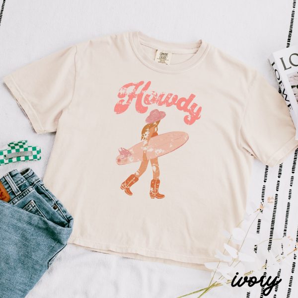 *Howdy Surfer CROP Tee *6 Colors (S-2X) Discount