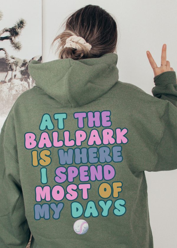 *At the Ballpark Back Print Hoodie *6 Colors (S-5X) on Sale - Image 5