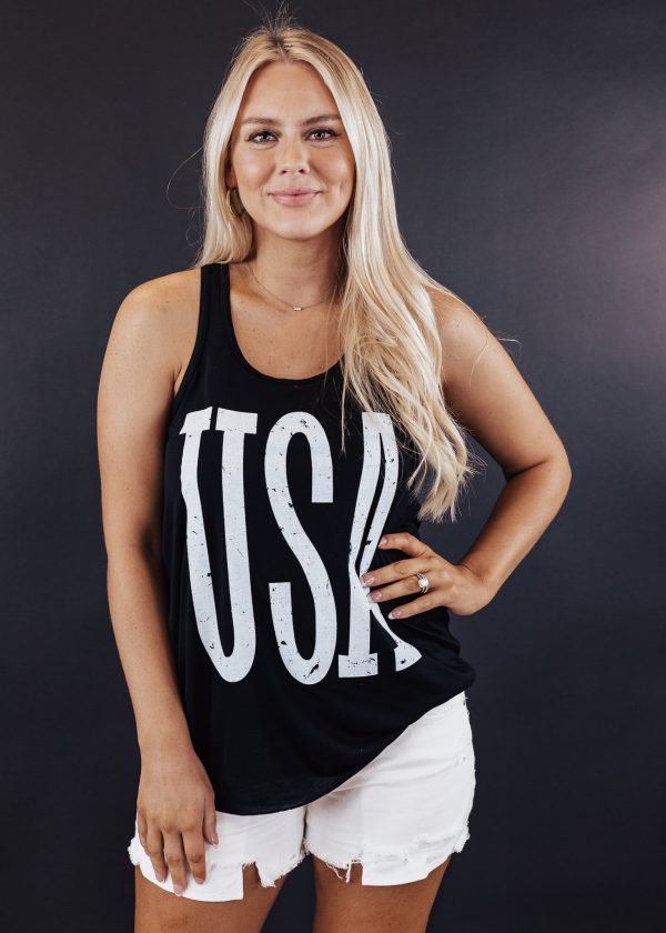 USA Flowy Tank *Black (XS-2X) Online