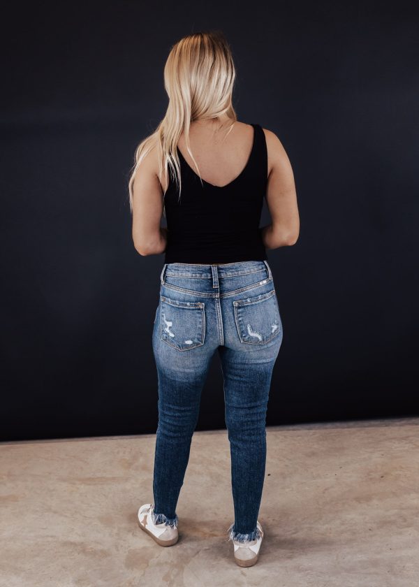 Double V-Neck Crop Tank *BLACK Hot on Sale - Image 4