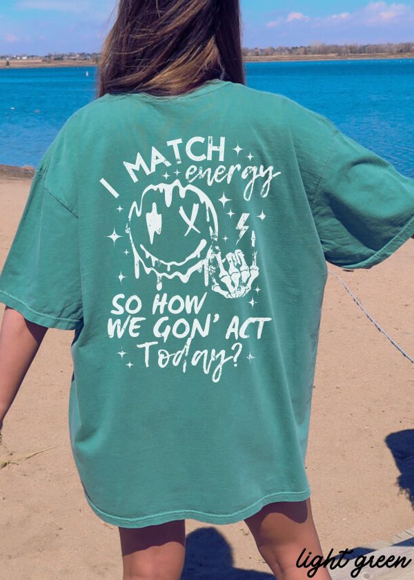 * BACK PRINT I Match Energy Tee *11 Colors (S-3X) Fashion - Image 3