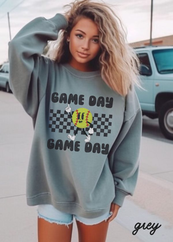 *Game Day SOFTBALL Mascot Comfort Colors Sweatshirt (S-2X) Hot on Sale - Image 5