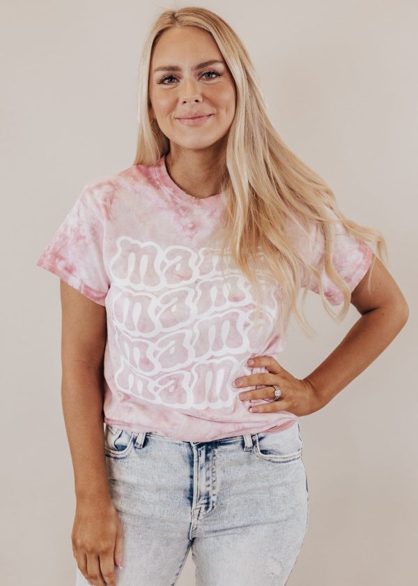 Curvy MAMA Tee *Pink Tie Dye (S-3X) Online Sale - Image 2