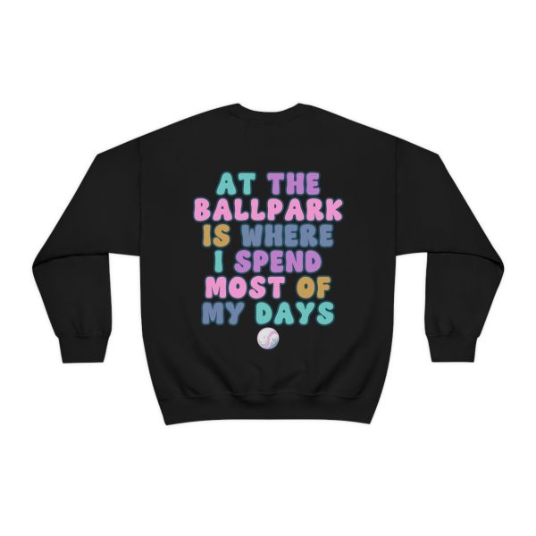 *At the Ballpark Sweatshirt Back Print *5 Colors (S-5X) Sale - Image 2