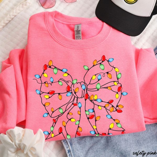 *Christmas Lights Coquette Sweatshirt *6 Colors (S-3X) on Sale - Image 5