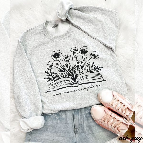 One More Chapter Floral Book Sweatshirt *7 Colors (S-3X) Online now - Image 2