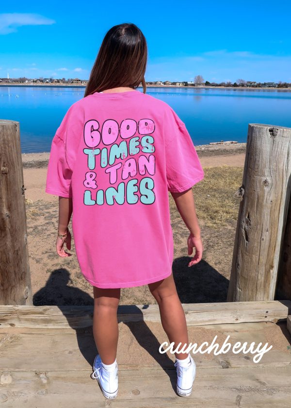*Good Times Tan Lines BACK Print Tee *6 Colors (S-3X) Fashion - Image 5