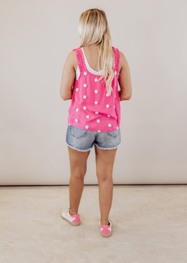 Fuchsia Dotted Pom Blouse (S-3X) Hot on Sale - Image 5
